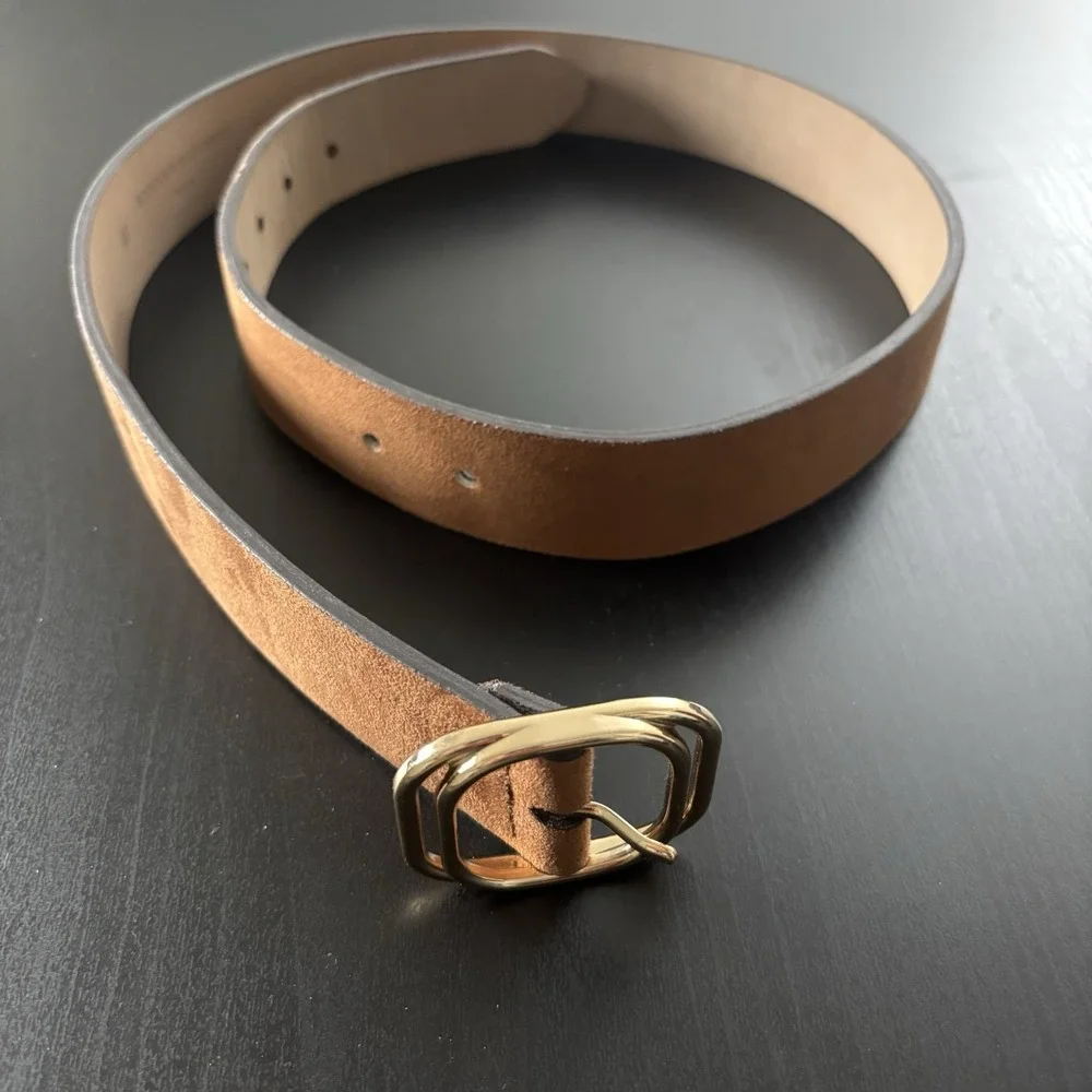 Banana Republic Men's‎ Dress Belt Faux Cowhide Tanned Leather Synthetic Medium